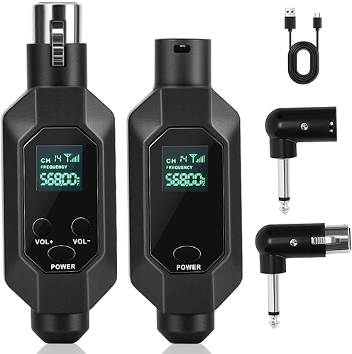 Generic Transmissor de Microfone Sem Fio, Conversor de Microfone com Redução Automática de Ruído, UHF Profissional Conversor de Microfone Sem Fio Transmissor e Receptor