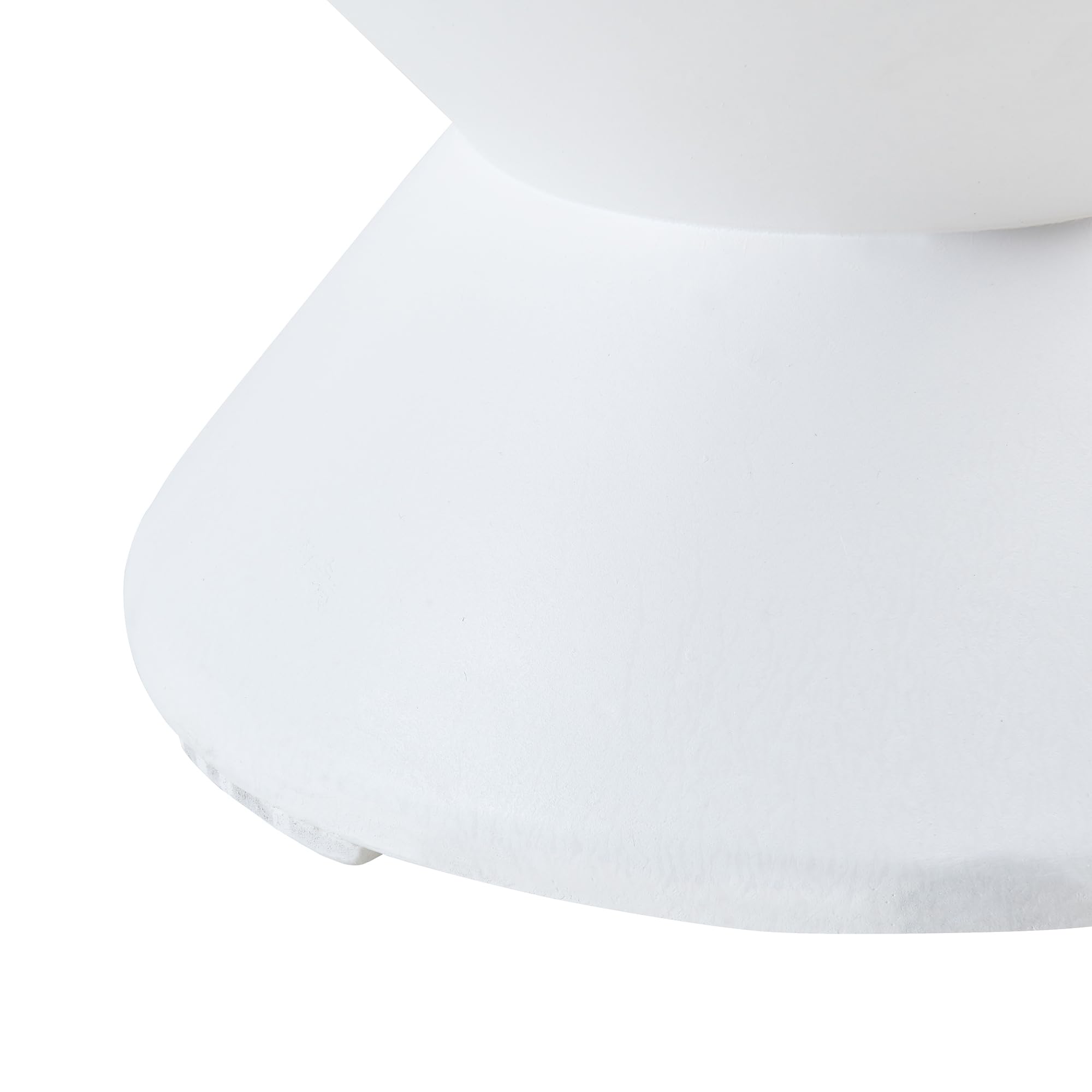 [en.casa] Tavolino da Divano Tavolo Basso Rotondo in Calcestruzzo Leggero Tavolino da Caffè Design per Interni ed Esterni Coperti 47xØ37 cm Bianco