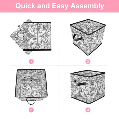 Boîte de rangement pliable en tissu cube pour jouet et placard - 6