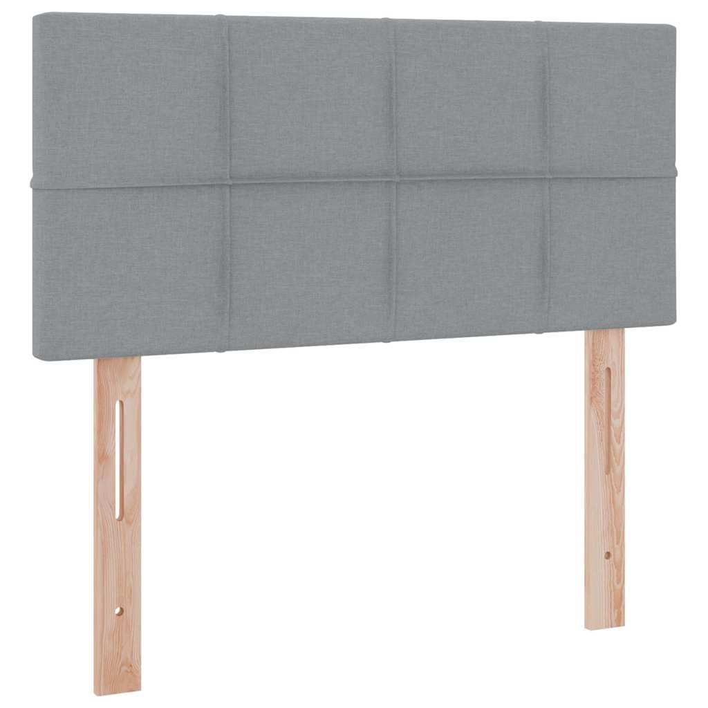 Cama de almacenamiento gris claro 100 x 200 cm con colchón, cabecero y clift hidráulico, cama individual moderna para dormitorio, material de madera y estructura de metal