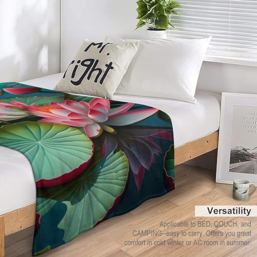 Jeté de canapé résistantes et anti-décoloration Lotus en flannel douce - 7