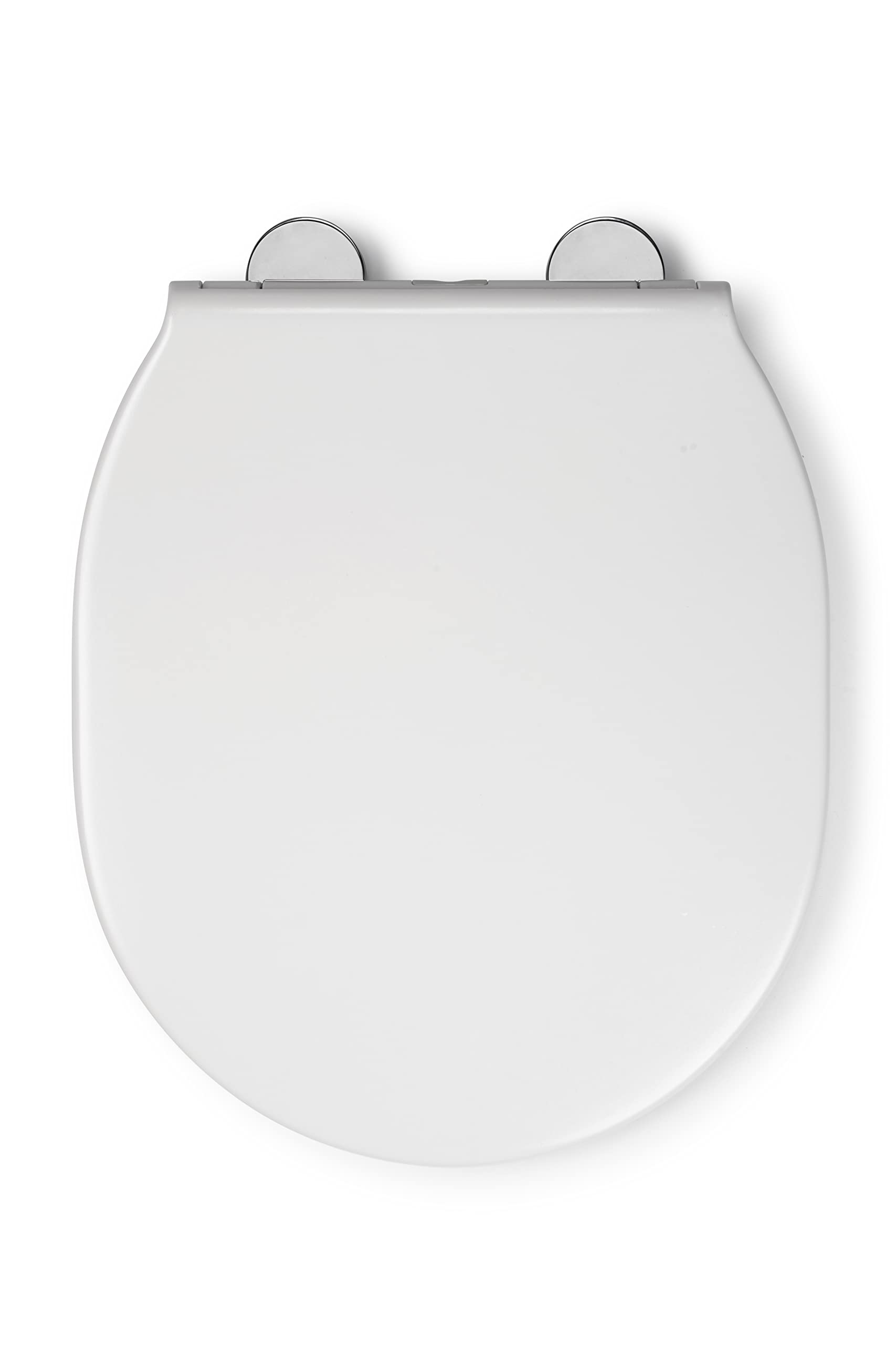 CroydexBolsena Flexi-Fix Soft Close Toilet Seat - Quick Release Button for Easy Cleaning and Adjustable Hinges with Top and Bottom Fixings Included, Antibacterial Treated Surface (White)
