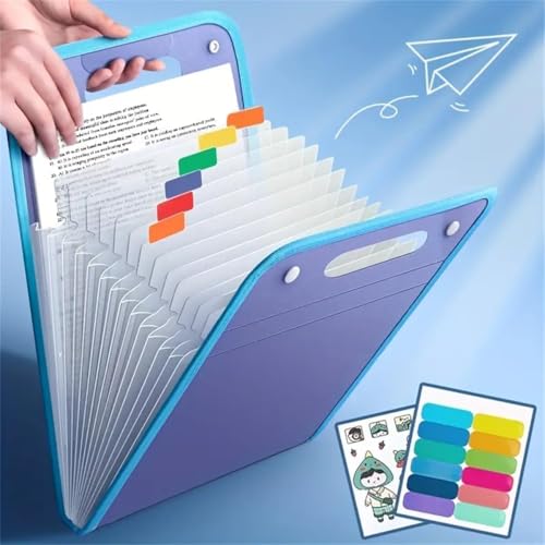 Image of 13 Layer Expanding File Folder with Snap Button Closure Portable Document Organizer File Storage Bag with 13 Sections for Office Home School Papers (Pack of 1)