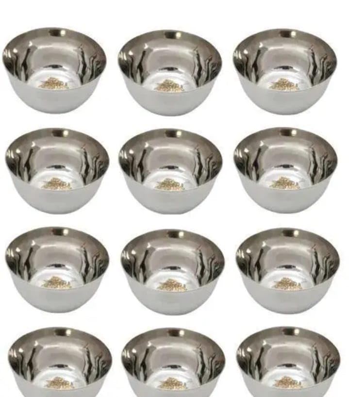ALPHAGRIP Stainless Steel Bowl Katori Set | Silver Printed | 200 ML | Set of 12 (B0DFQFT56W) Amazon Price History, Amazon Price Tracker