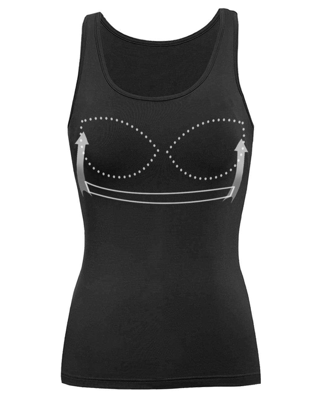 Tank Top with Built in Bra Cup for Women Casual Wide Strap Sleevless Layer Camisole Yoga Top Pack S-3XL