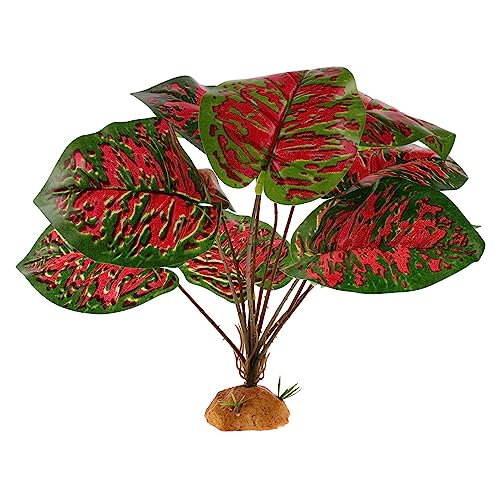 Abaodam Amphibious Tank Habitat Decorative Plant Vivid Artificial Plant Ornament for Reptile Terrariums Durable Material for Natural Look Fish Tanks and Home