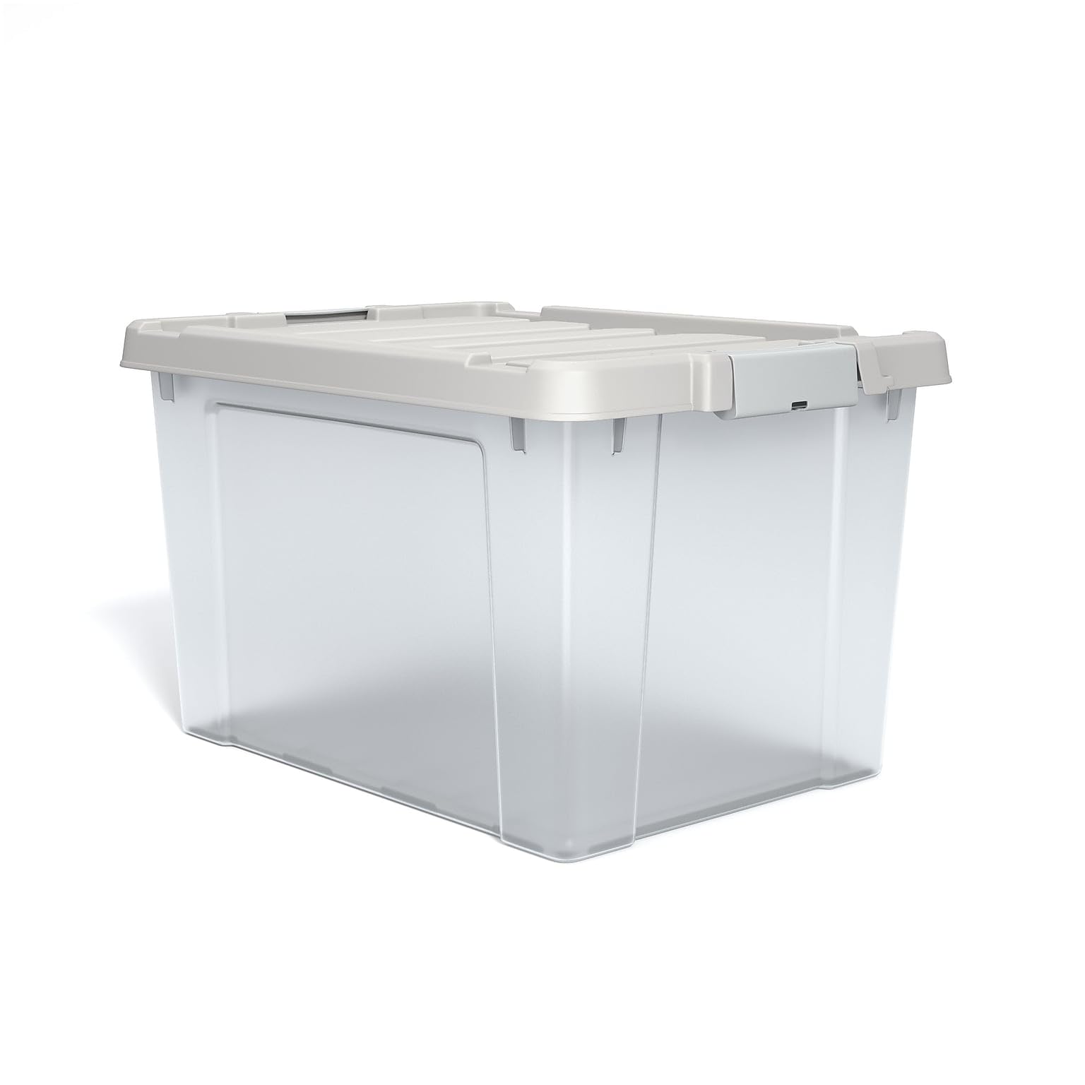 TRU RED Staples 78.4 Qt. Latch Lid Storage Bin, Clear (TR58307)