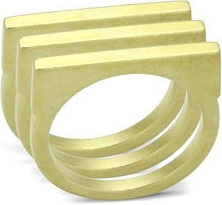LOA851 - Matte Gold Brass Ring with No Stone Size 5