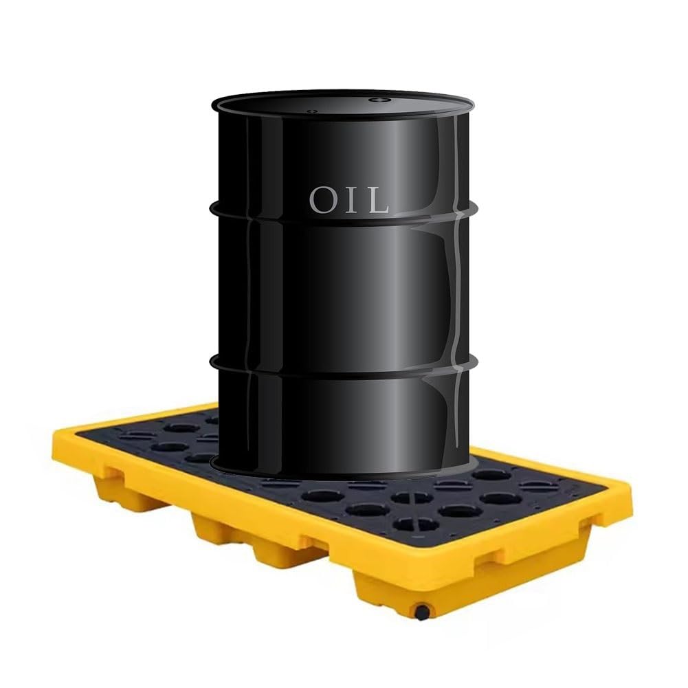 Aioneer Industrial Modular Spill Platform, Spill Containment Pallet For Warehouses Factory, Anti-Leakage 17 Styles-Yellow-127 * 67 * 17cm