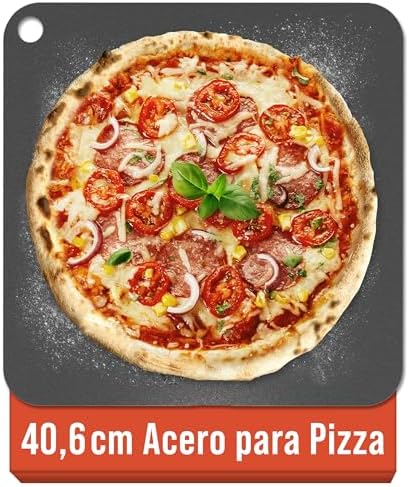 Chef Pomodoro Stone Pizza Oven 16" x 16" (6.35mm), Steel Pizza Ov...