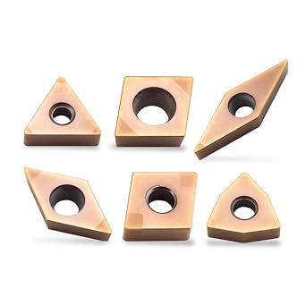 2pcs CBN-6 Cubic Boron Nitride Carbide Inserts, Composite Coating for High Speed Finishing of Titanium Alloy, Quenched Steel, Double Side WNMG080412 CBN-6