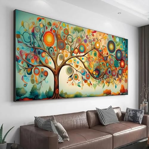 Toile Arbre de Vie moderne 50x100 cm : habillez enfin vos grands murs vides avec élégance
