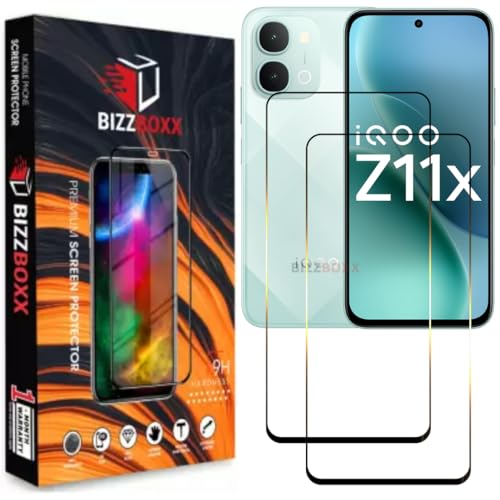 Image of Screen Guard For iQOO Z11x 5G Tempered Glass Screen Protector Guard - HD Clarity, Anti-Fingerprint Temper Guard (IQ Z11x - 6.76 inch) With Installation Kit - Pack of 2
