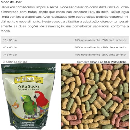 ALCON ECO CLUB PSITA STICKS 450g