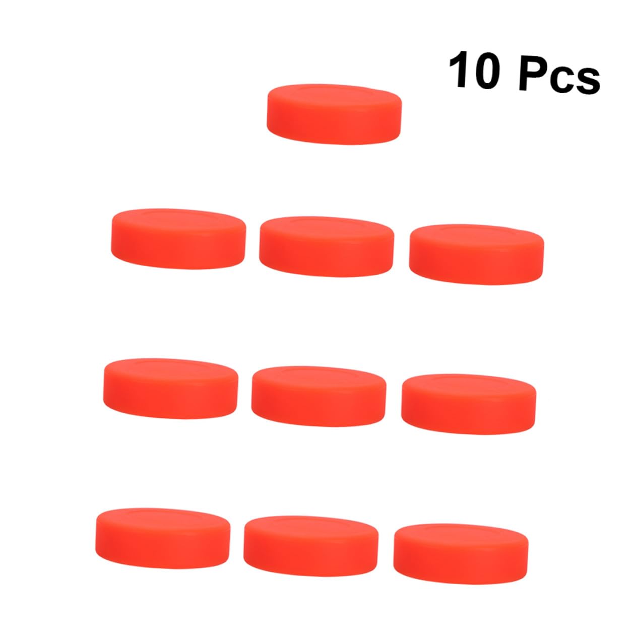 Rondelles de Hockey Glace Standard Rouges en Caoutchouc, Lot de 10