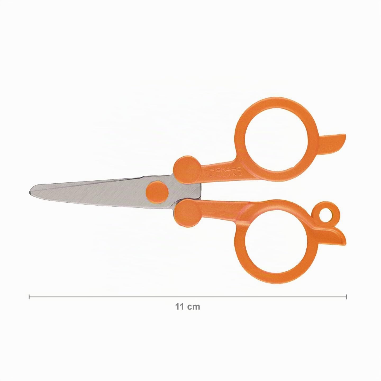 Fiskars Klappbare Schere, Länge: 11 cm, Für Rechts- und Linkshänder, Rostfreie Stahl-Klinge/Kunststoff-Griffe, Orange, Classic, 1005134