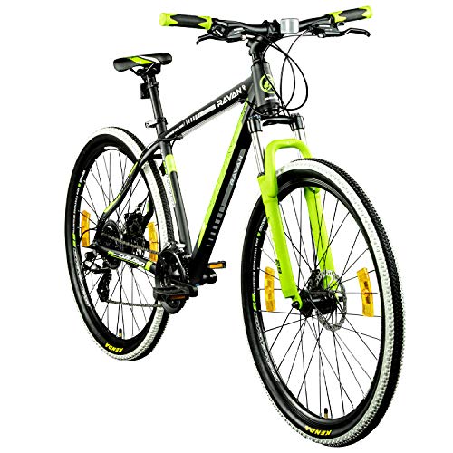 Mountainbike 29 Zoll Hardtail MTB Fahrrad Ravan 24 Gänge Bike 3 Farben (schwarz/grün, 48 cm)