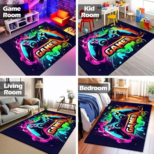 Tapis de zone de jeu multi jeu imprimé manette de jeu format 80 x 120 cm - 6