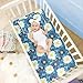 Woodblock Print Style Blue White Flowers Cooling Baby Bassinet Mattress 28