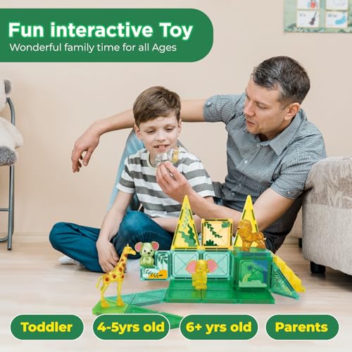 image for Atlasonix Magnetic Tiles Educational Toys for Ages 4-8 Magnet Building