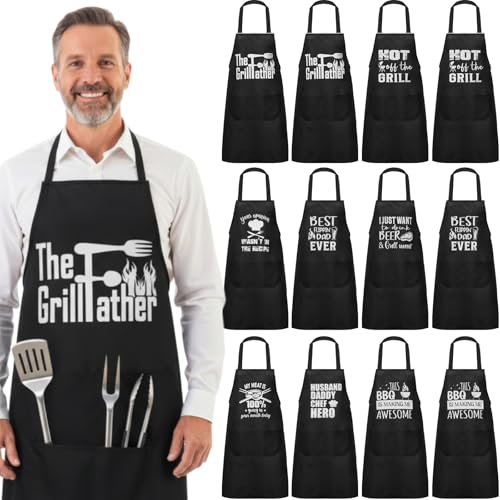 Chicingyou 12 Pcs Grill Master Apron Gifts for Men BBQ