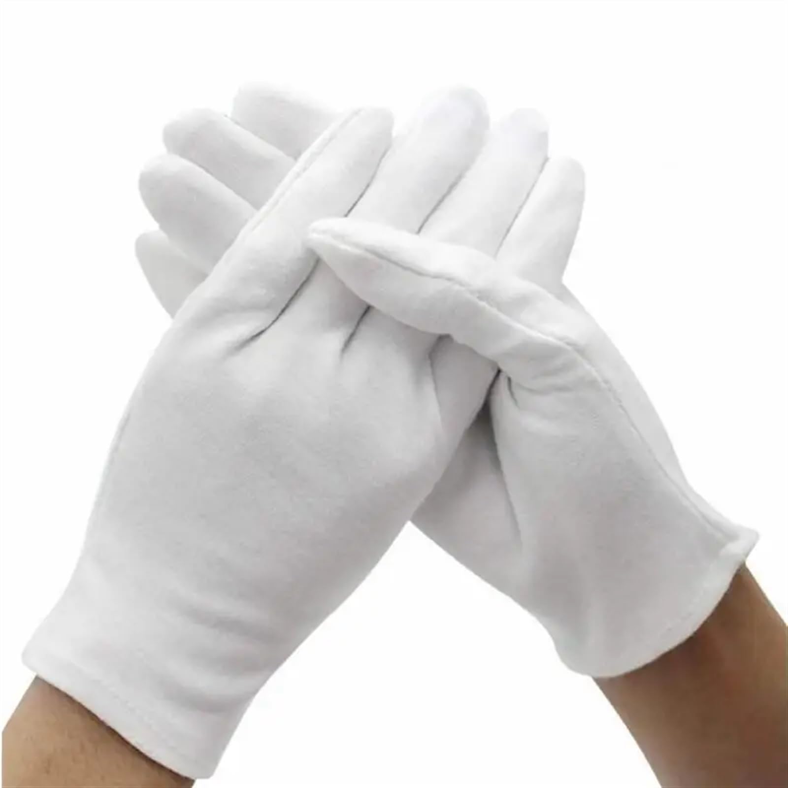 Guantes Jardineria 6 guantes de algodón blanco elásticos y suaves for trabajar, protección con forro tela for jardinería(S)