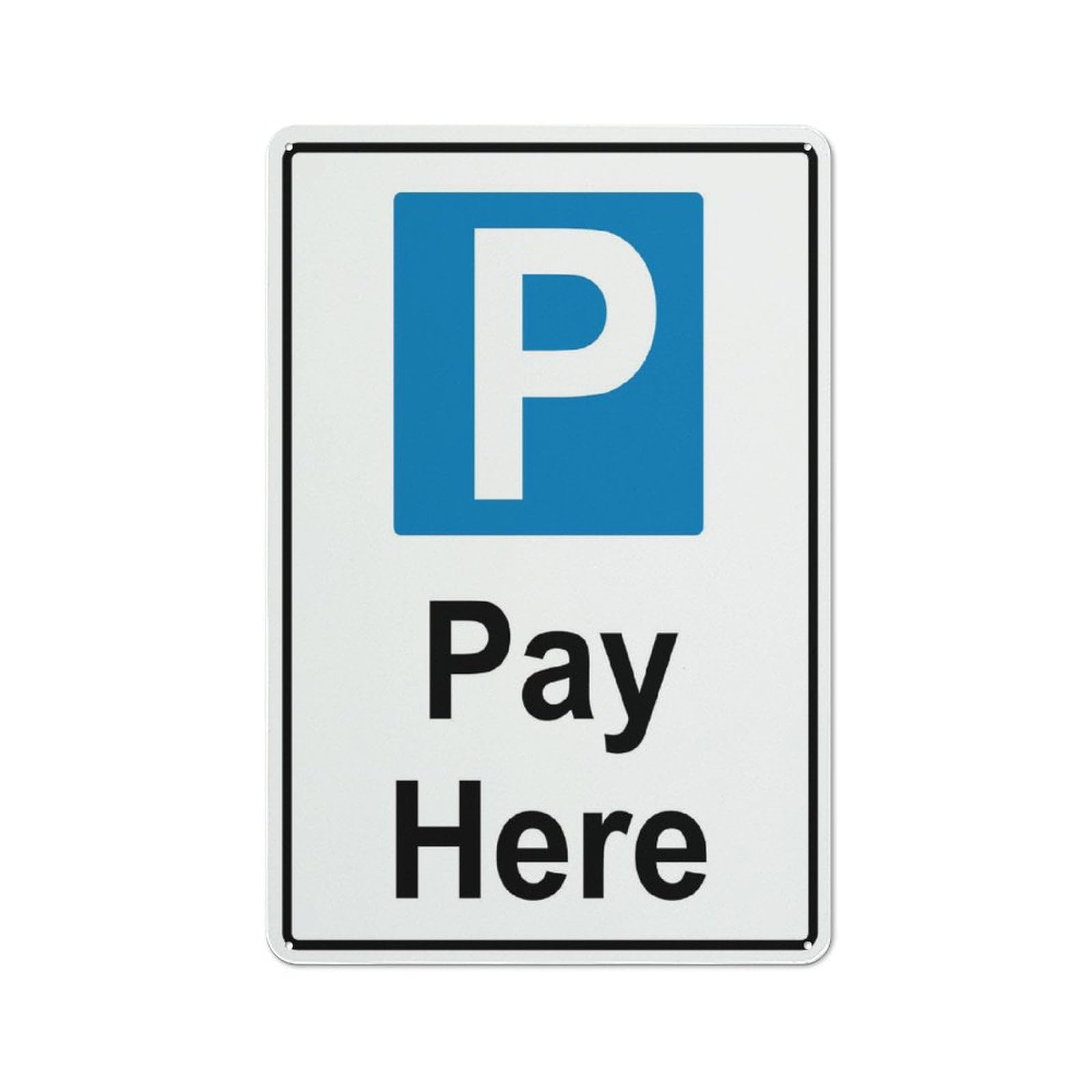 Pay Here Sign, 8x12 Inch UV-Printed Rust-Free Aluminum Yard Sign for Home, Business, Driveway Alert