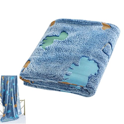 毛布 ひざ掛け ブランケット - ブランケット ひざ掛け ハーフブランケット 冬用毛布 軽量保温 昼寝毛布 蛍光毛布 夜光る毛布 発光ブランケット 暗闇で光るスローブランケット 子供用フランネルかわいい恐竜ソフトブランケット両面デザイン 居心地の良いスロー