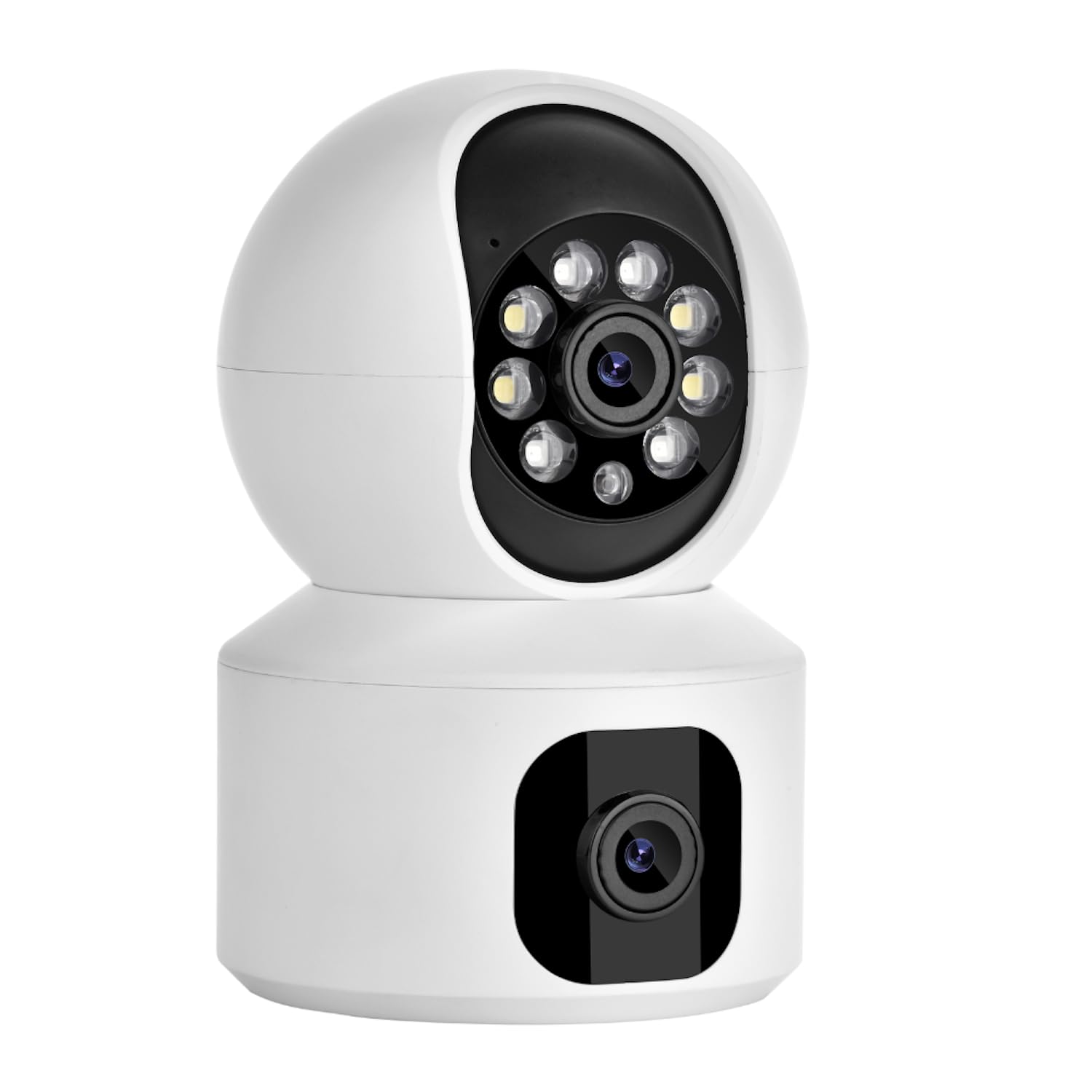 LIFEBOX WOWI Caméra intérieure WiFi Double Objectif Surveillance Domicile, Blanc