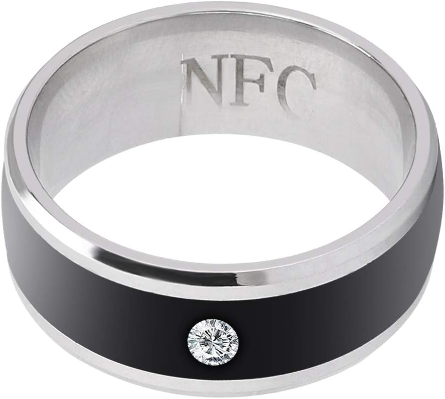 Smart Ring with NFC Technology Metal Multifunction Ring for Mobile Phones Universal Compatibility Size 9 NFC Ring NFC Men's Ring Agarres
