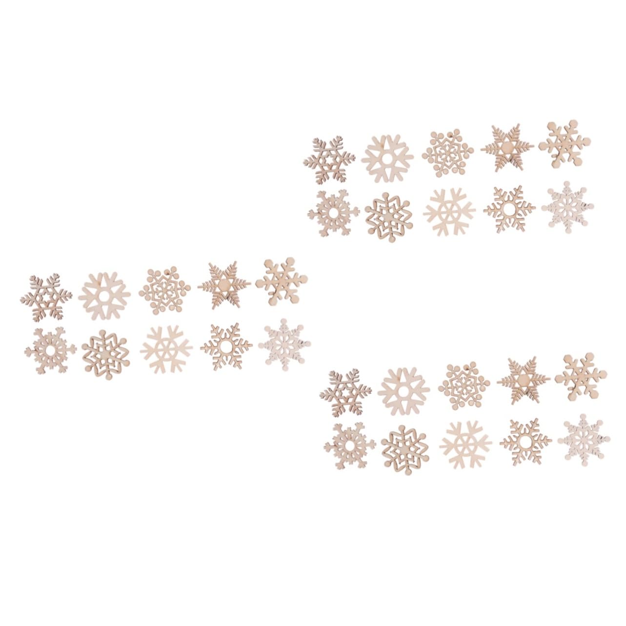 VILLCASE 3 Sets Künstliche Schneeflocken-hängedekore Weihnachtsschneeflocken-ornamente Weihnachtsbaum-dekoration Funkelnde Schneeflocken-ornamente 80 Stück * 3