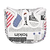 Golf Builder USA Stars and Stripes 2ball Magnet Golf Club Square Mallet Putter Head Cover for Center Shafts Putters