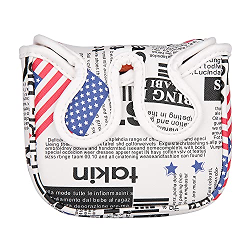 Golf Builder USA Stars and Stripes 2ball Magnet Golf Club Square Mallet Putter Head Cover for Center Shafts Putters