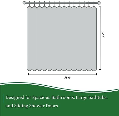 Miniatura 6 de Forro de cortina de ducha de plástico extra ancho de 84 x 72 pulgadas con 6 imanes, forro de ducha ancho transparente resistente para baño,