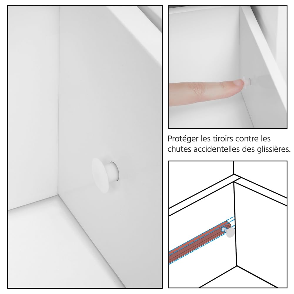 Yaheetech Meuble Rangement Salle de Bain, 81 cm × 30 cm × 81,5 cm Blanc | 4 Tiroirs 1 Placard avec 1 Plateau Réglable, Armoire Rangement Salle de Bain Salon Entrée Cuisine