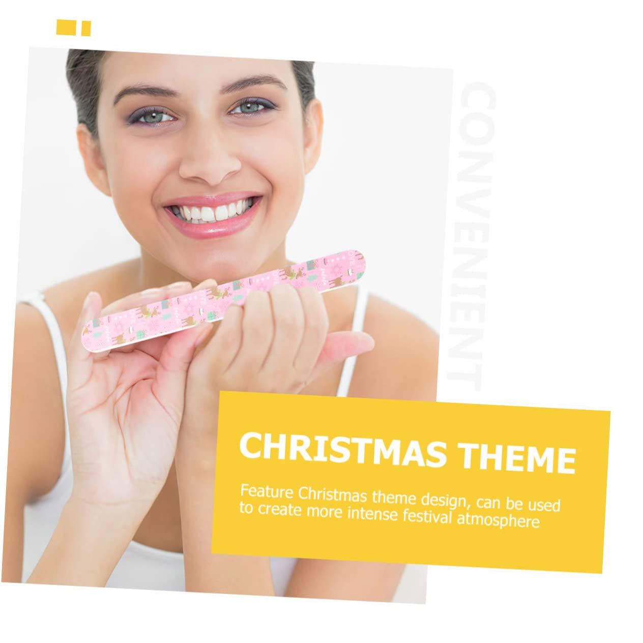 75piezas Limas De Uñas De Navidad Archivos De Manicura y Pedicura De Doble Cara Limas Portátiles Para Uñas Naturales y Artificiales Diseño Festivo Para De Mujeres y Niñas