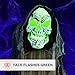 Haunted Hill Farm Life-Size Scary Skeleton Reaper Holding Staff, Halloween Animatronic with Touch Activated Lights and Sound, Battery Operated Indoor or Covered Outdoor Halloween Decorations for Home