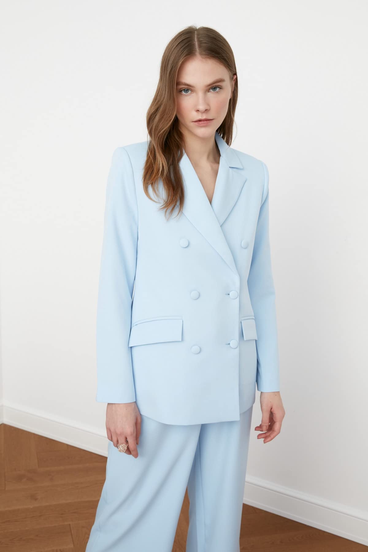 Trendyol Veste Blazer avec Boutons Verts Trendyol Green Button Veste Blazer Détail Vert Femme
