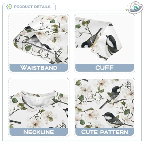 JUNZAN Aesthetic Black-capped Chickadee Birds White Little Kids Sweatshirts Hoodies Long Sleeve Kids Hoodies Boys Sports 4T3