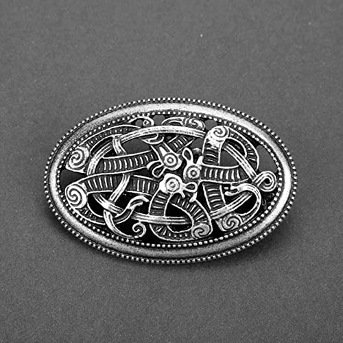 HCMA Broche de Nudo Vintage de runas vikingas, Broche de Chal Medieval nórdico Redondo para Bolso de Cuello, Ropa, Broche de Solapa, Insignia, Regalo de joyería Cover