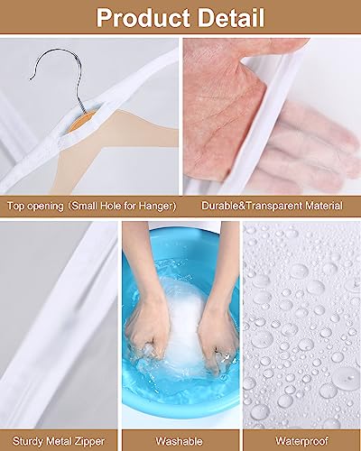 Miniatura 4 de 16 Funda Para Guardar Ropa, Transparente Bolsa De Traje Almacenaje Ropa Armario, Bolsa Guardar Ropa Antipolvo Impermeable Con Humedad Para Vestidos, Abrigos, Apparel, Camisas, 60 X 120 100 80 Cm