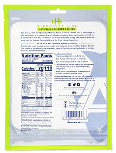 Blue Hill Bay Organic Smoked Salmon, 3 Oz #TOP1