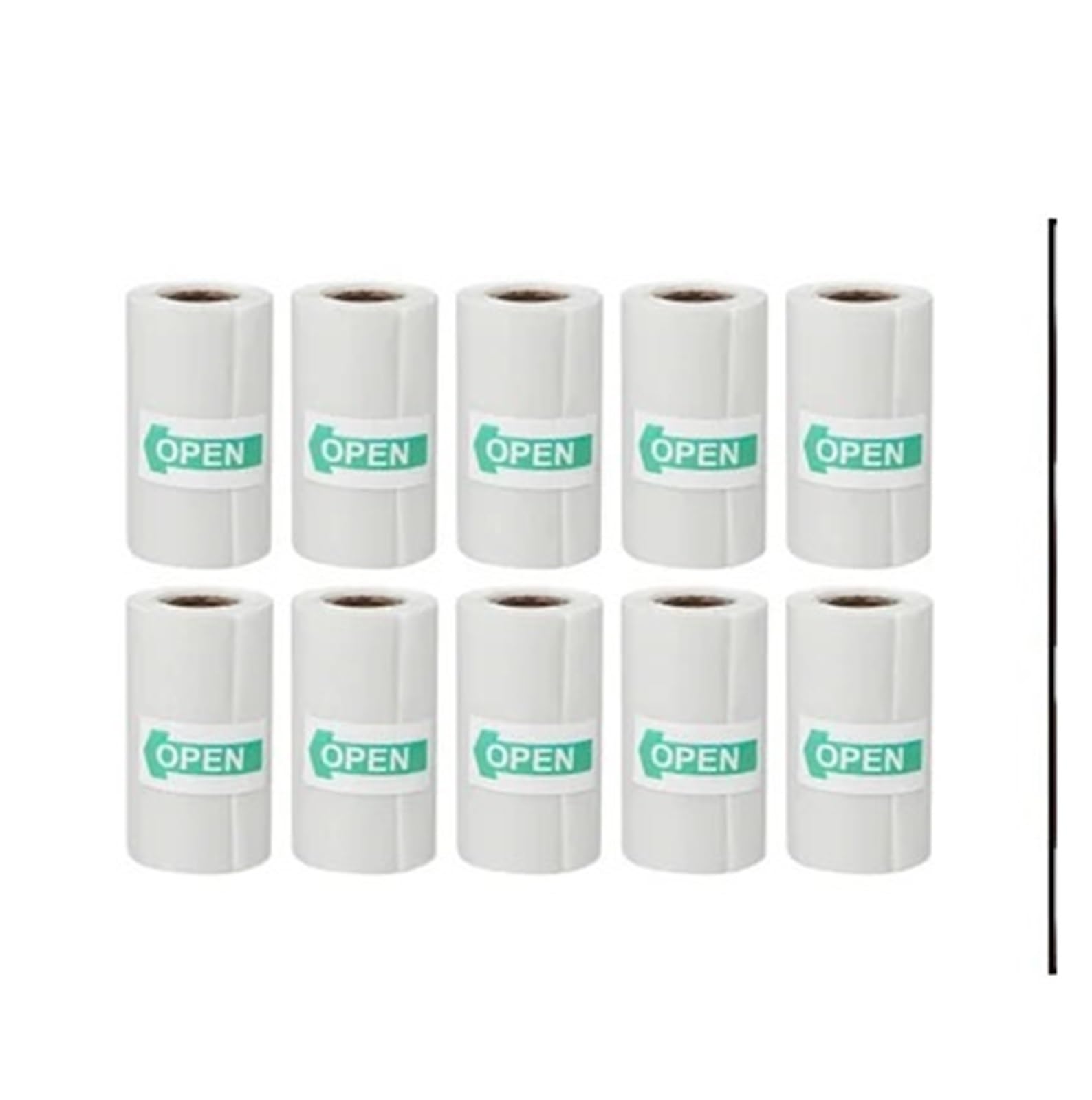 Rolki papieru termicznego, Rolka termiczna, przezroczysta, samoprzylepna, 5,7 x 2, cm(10PCS Transparent)