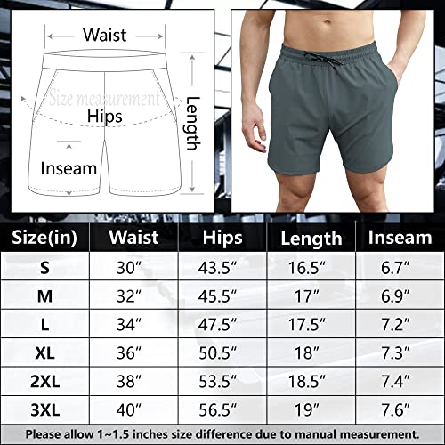 Walsilk Gym Shorts For Men, Mens Running Basketball Athletic Workout Shorts With Pockets And Drawstring For Casual Outdoor Sports (Dark Grey,M) #TOP5