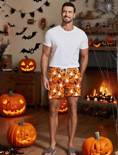 Image of Deyeek 5.5 Inch Mens Pajama Shorts Sleep Cotton Lounge PJ Lightweight Elastic Waist Drawstring Nightwear Bottom with Pockets