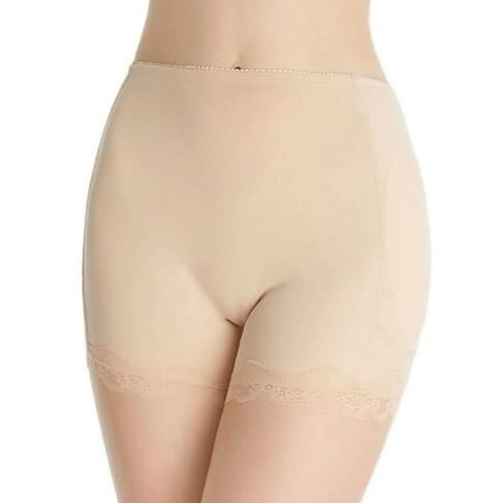 Steuerhöschen for Damen, Spitzenbesatz, Anti-Scheuern, Shapewear-Shorts, nahtloser Po-Heber, Bauchkontrolle, Boyshort unter dem Körper(Skin1Pcs,Large)