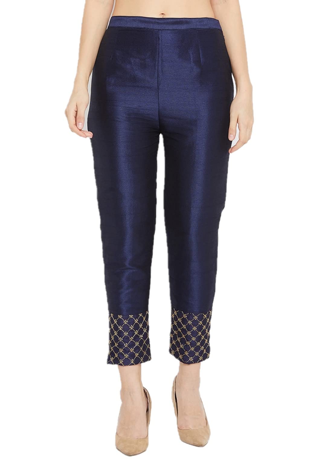 pinovo Women's Silk Gold Stripe Embroidery Pants/Trousers-picture-50