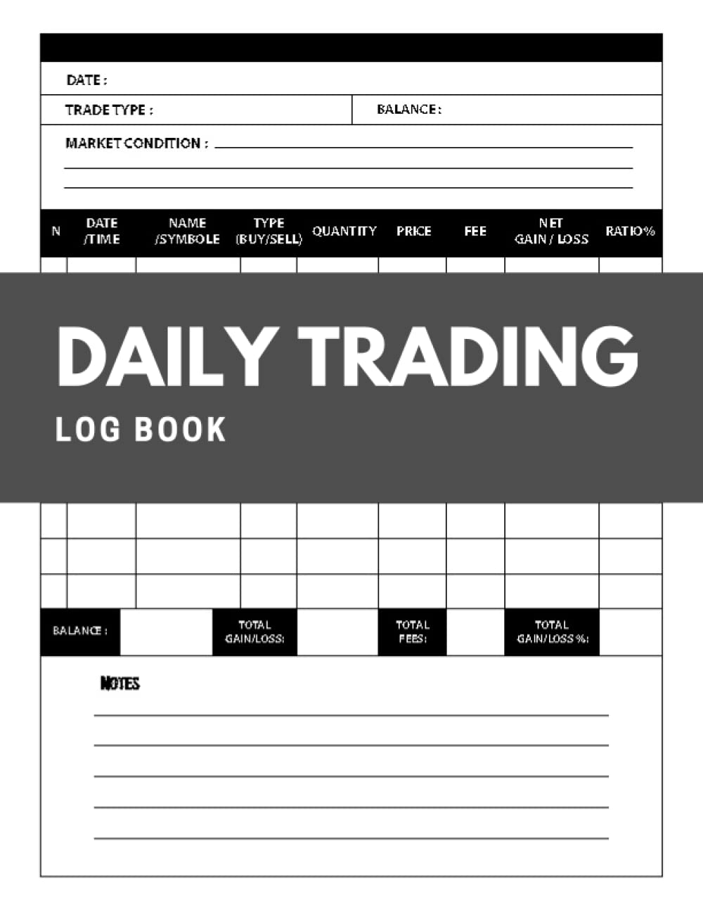 Daily Trading Log Book: Trading Log And Investment Journal 120 Pages - Trading Log Book For Traders And Investors/ (8.5 X 11 Inches), Matte Finish Cover