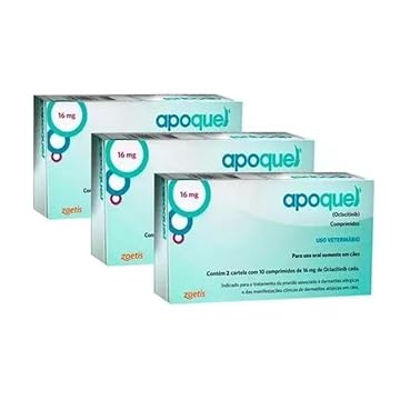 Apoquel 16 mg anti coceira para cachorro cão cães kit 3 un