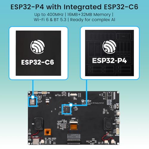 Image of ELECROW ESP32 Display 1024x600, 9 Inch HMI ESP32-P4 IPS Touch Screen, Support AI Speech Interaction, ESP32-P4 Dual-Core Processor, Up to 400MHz, Compatible with Arduino, ESP-IDF, LVGL (Without Camera)